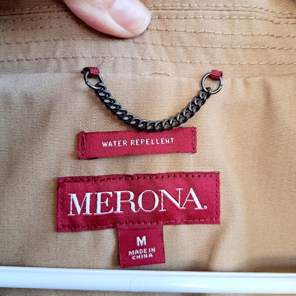 Women's Merona Water Resistant Tan Button Down Coat - Picture 5 of 15